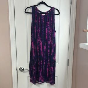 LuLaRoe Blue and Black Sleeveless Midi Sundress